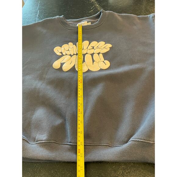 Princess Polly slate/eggshell Bubble text Dream fleece SMALL crewneck Sweatshirt - Picture 9 of 10